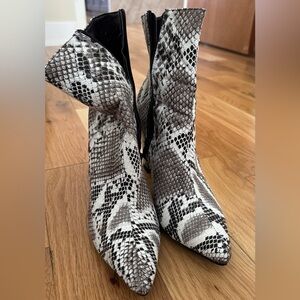 Snakeskin Patterned Ankle Boots